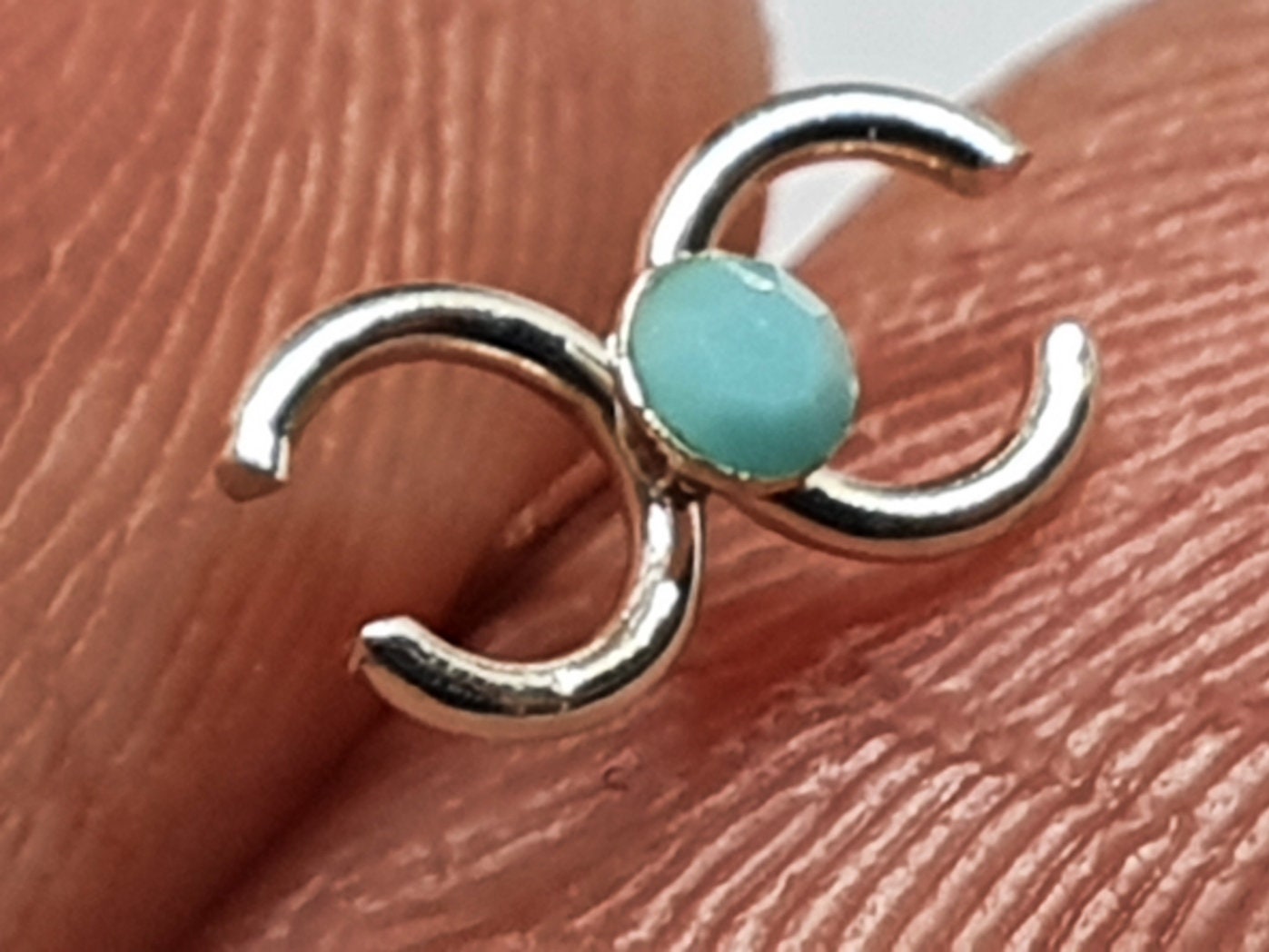 Boucle céleste lunaire clou de nez 22 g (0,6 mm) bijoux en argent