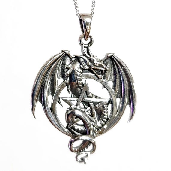Collana Pendente Gotico Sfera Artiglio Drago Girocollo Acciaio - Foto 11