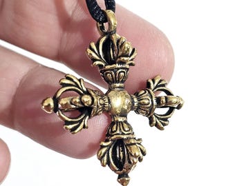 チベット青銅製仏教護符：金剛杵、仏陀、ドルジェのお守り - Etsy 日本