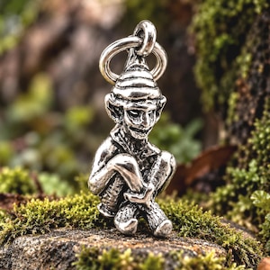 Pixie Charm Sterling Silver 3D Folklore Pendant 22mm Jewelry & Box
