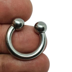 Prince Albert CBB Horseshoe 6 Gauge 4mm 25mm 8mm Balls 316L Steel Body Jewellery image 10