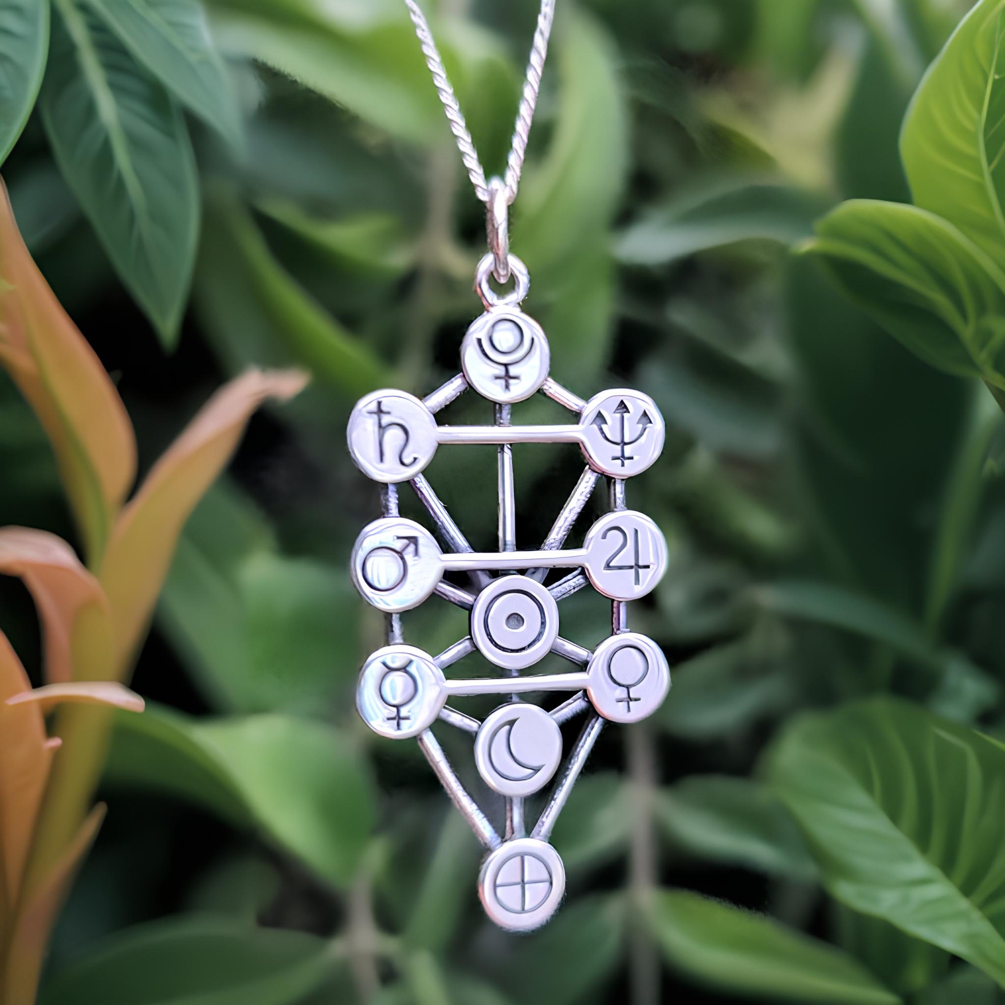 Sefirot Kabbalah Tree of Life Pendant in Sterling Silver