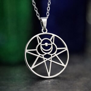 Unicursal Hexagram Thelema Pendant Crowley Magic Occult 26" Necklace Jewellery & Boxed
