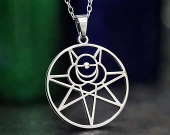 Unicursal Hexagram Thelema Pendant Crowley Magic Occult 26