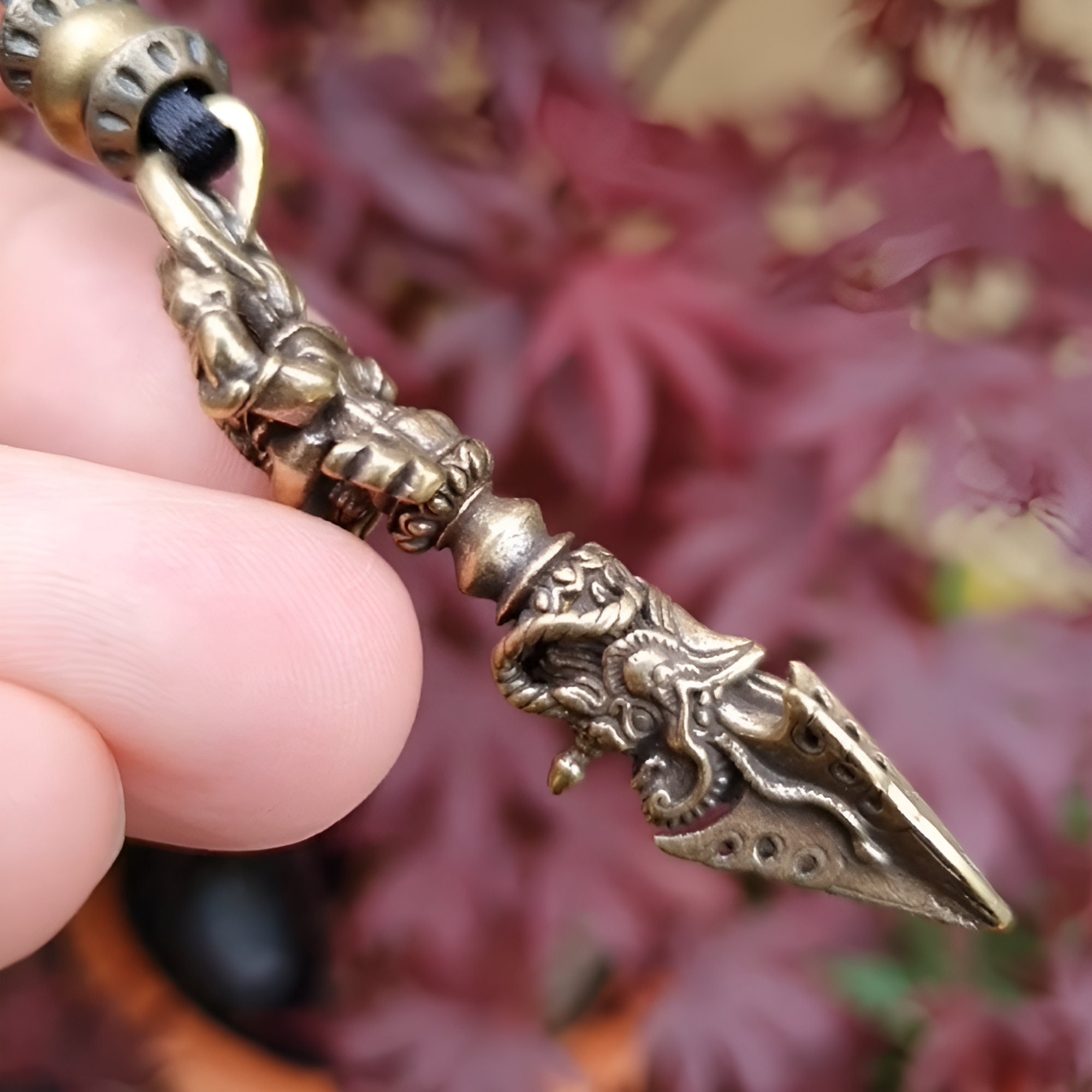 Ganesh Vajra Dorje Phurba Amulet Necklace Hindu Buddhist Spiritual