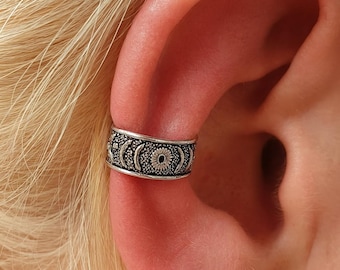 Sun Moon Star Ear Cuff 925 Sterling Silver Orbital Helix Earring Ethnic Jewellery & Boxed