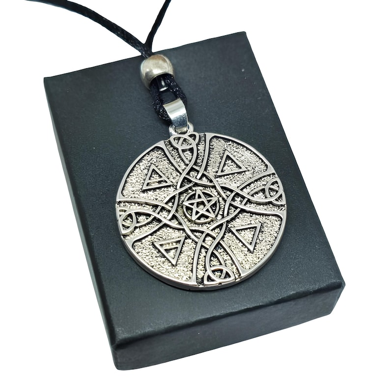 Pentacle of the Elements Necklace Pewter Pendant Earth Air Fire Water ...