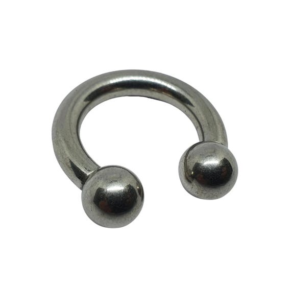 Prince Albert CBB Horseshoe 6 Gauge 4mm 25mm 8mm Balls 316L Steel Body Jewellery