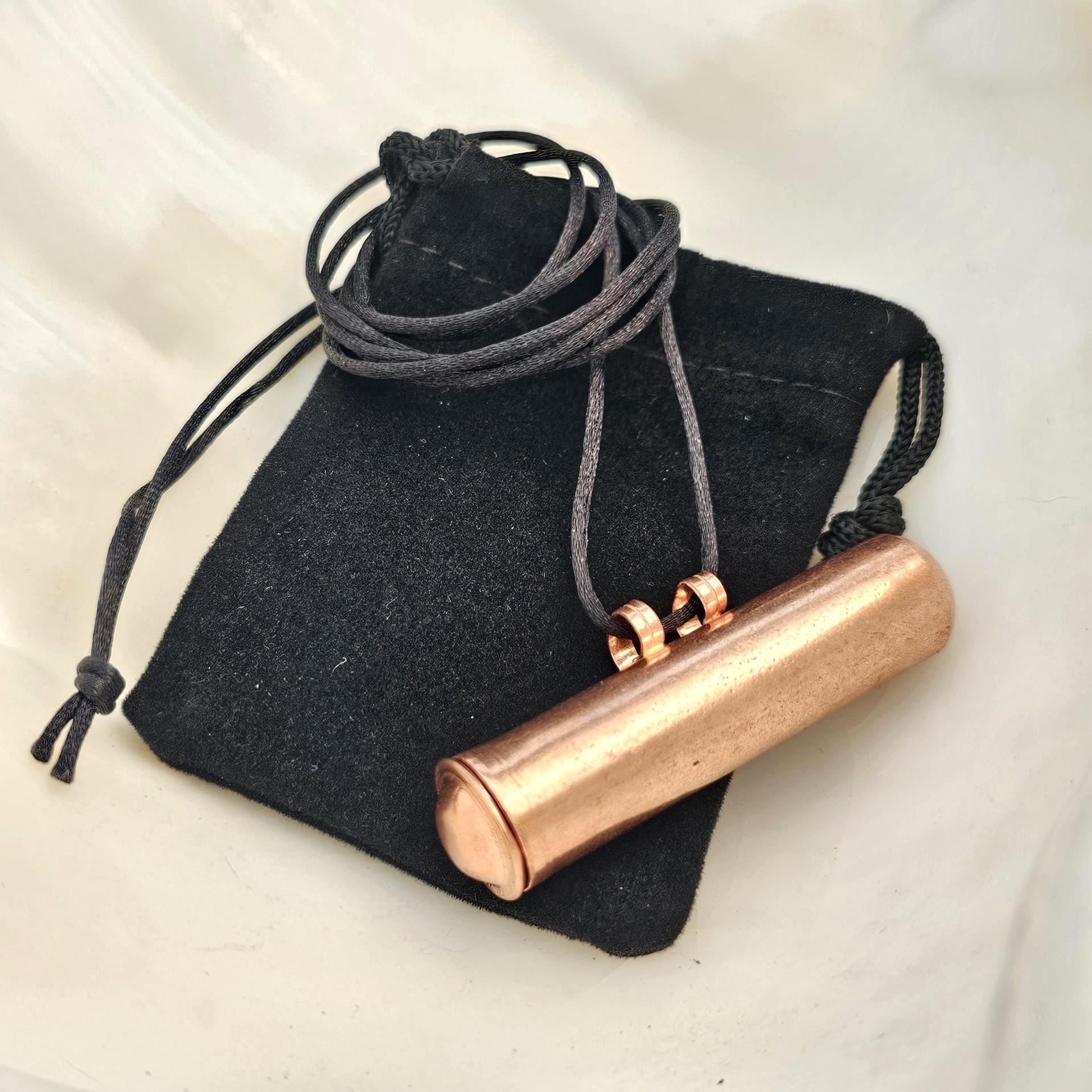 Copper Locket Pendant Necklace Vial Pure Copper Chandi