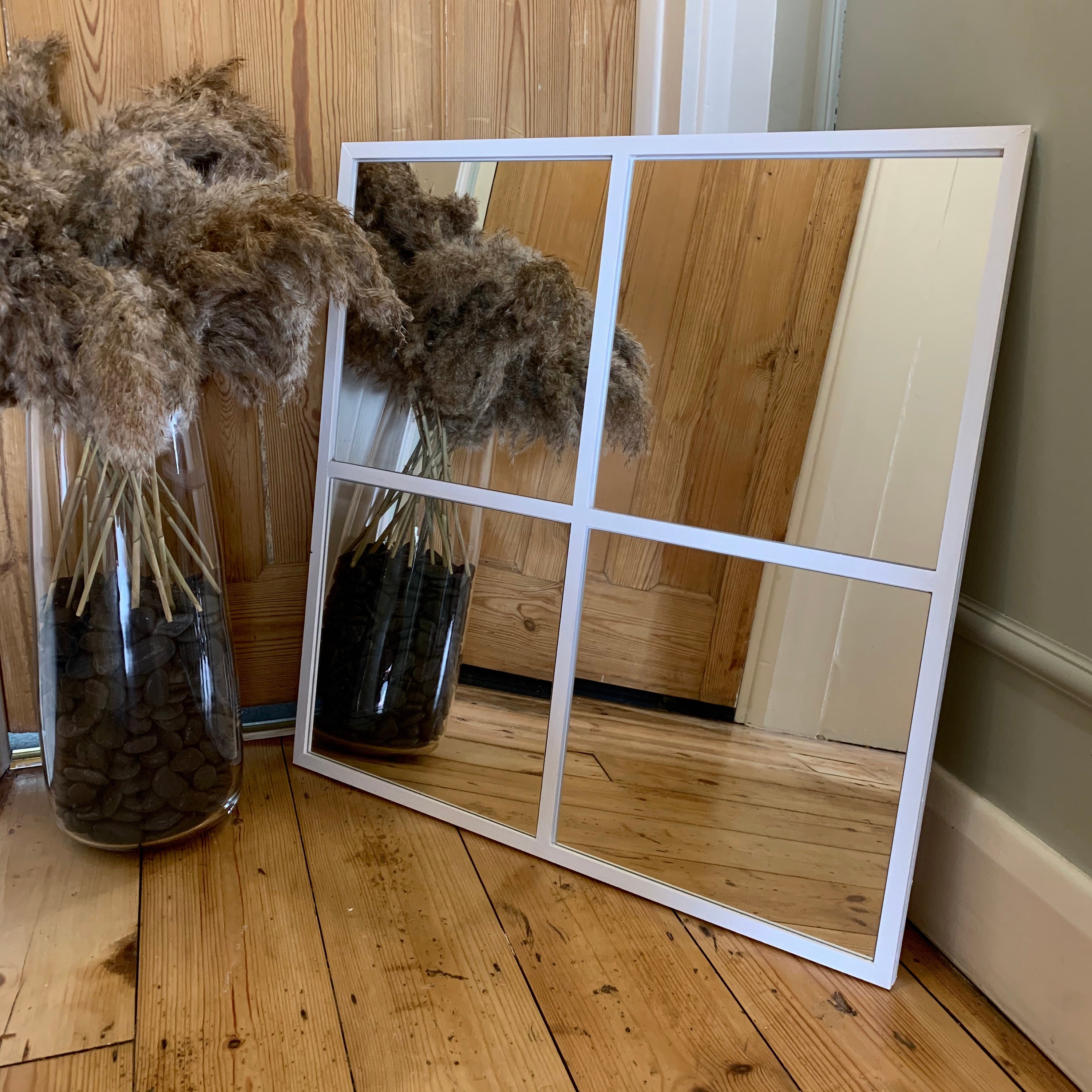 Handmade Industrial Decorative Wooden Window Mirrors Etsy UK