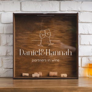 Personalized Wine Cork Box, Engraved Wine Cork Box, Handmade Wine cork display case, Wooden Wine Cork Storage, Custom Birthday Gift