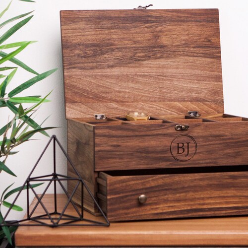 Wooden watch box for men shops engravable,Wood watch box with drawer,Wood watch box personalized,Watch box for men personalized,Watch box engraved