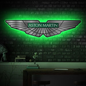 Aston martin led sign,  Aston martin light up sign, Aston martin logo sign, Aston martin wall sign, Aston martin gift, Aston martin wall art