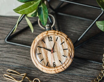 Pocket watches engraved, Wooden pocket watch, Personalized pocket watch for men,Pocket watches for dad,Custom pocket watch,Wood pocket watch