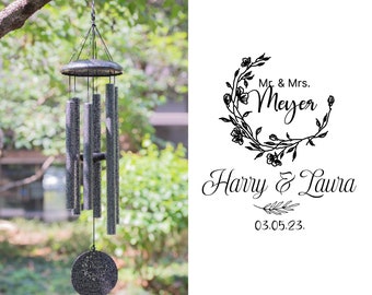 Mr & Mrs wind chime, Wedding wind chimes, Mr and Mrs wind chime, Engraved wind chimes, Gift for couples personalized, Unique wedding gift