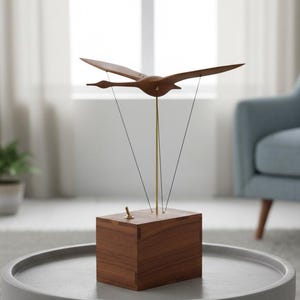 Wooden bird automation, Wooden swan automata, Wooden flying bird, Wooden kinetic bird, Mechanical wooden bird, Handmade wooden automata