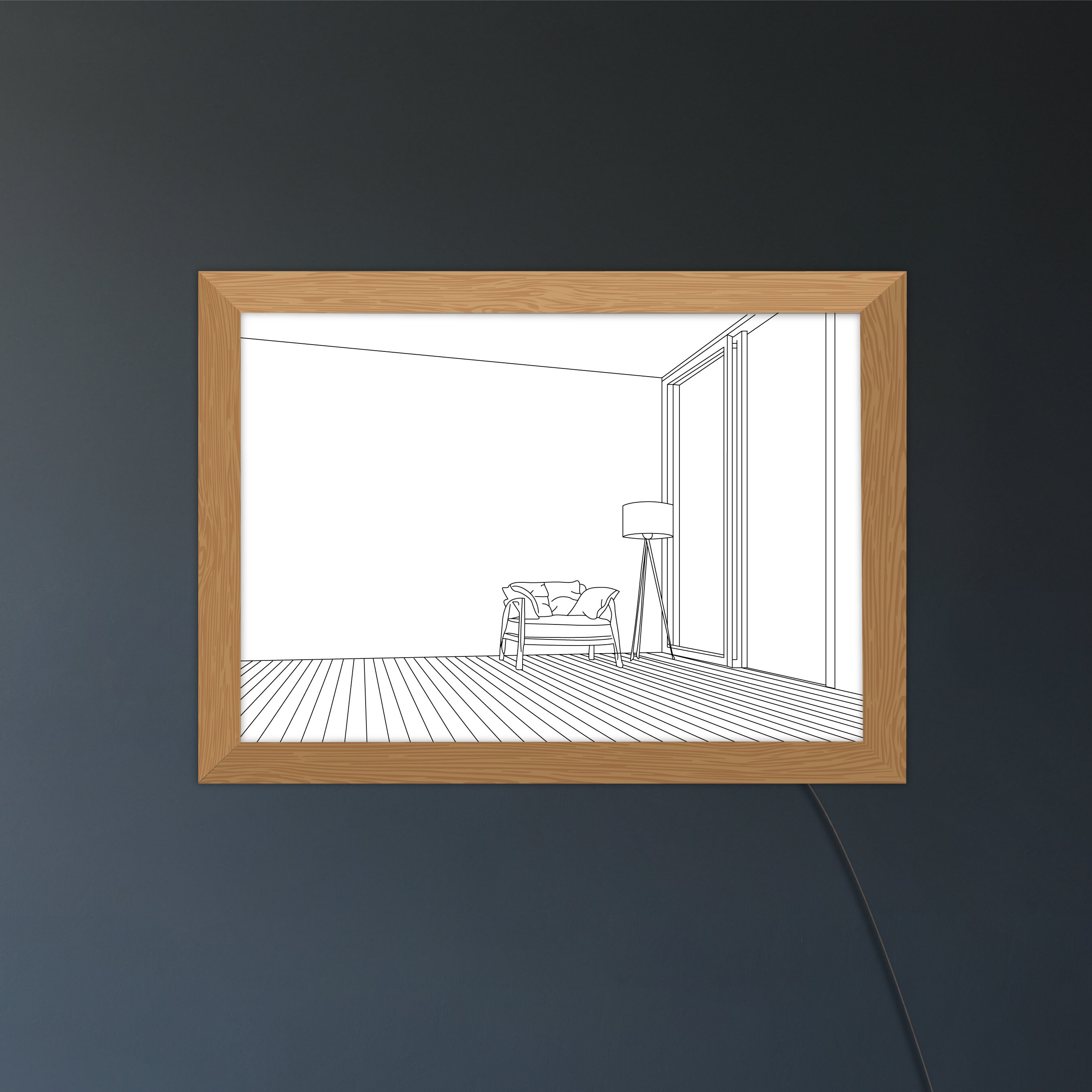 Light Painting Shadow Box, LED Light Sketch Painting, Wall Art Frame