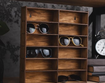 Sunglasses holder for wall, Sunglasses shelf, Eyeglasses storage, Glasses holder for desk, Sunglasses rack, Sunglasses display stand