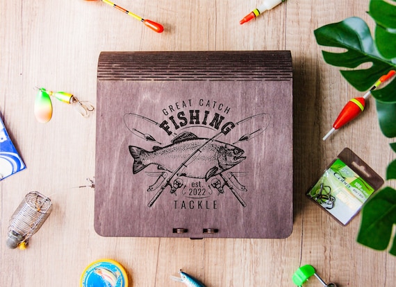 custom fishing accessories Personalized Tackle Box, Custom Fishing Box, Engraved Tackle Box, Fishing  Gear Case, Wood Tackle Box, Fishing Tackle Box, Fisherman Gift