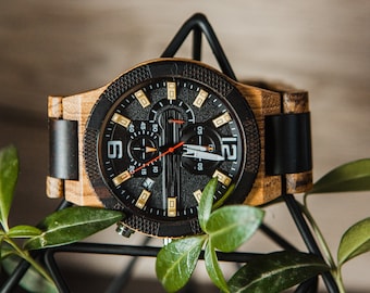 Reloj grabado personalizado para esposo, Relojes de madera para él, Relojes de lujo para él, Reloj personalizado para hombre, Relojes regalo de aniversario