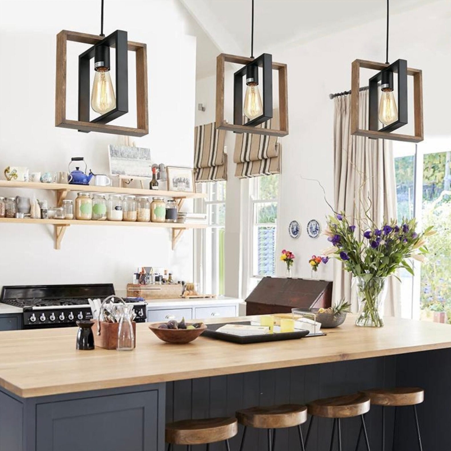 Rectangle pendant 2024 light kitchen
