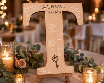 Wedding Guest Book Alternative, Personalized Wooden Letter Sign, Custom Wedding Guestbook, Rustic Wedding Sign, Wooden Name Sign, Guestbook