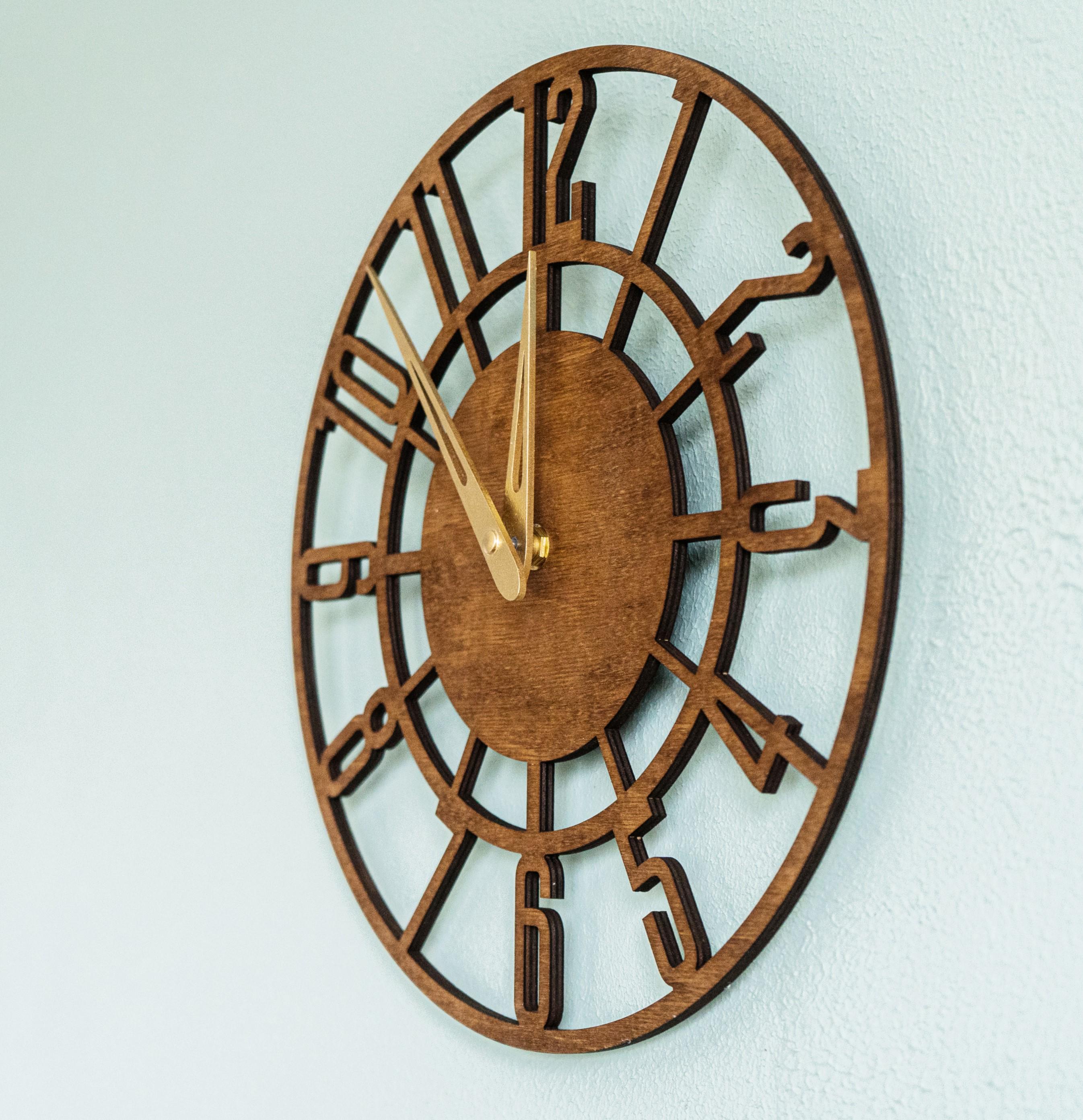 Wooden Wall Clock, Farmhouse Wall Clock Roman Numbers, Oversized Wall ...