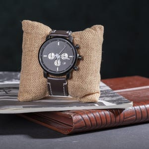 Custom watch for men, Anniversary watch for men leather, Wedding wrist watches, Engraved watch with box, Personalized watch, Groomsman watch