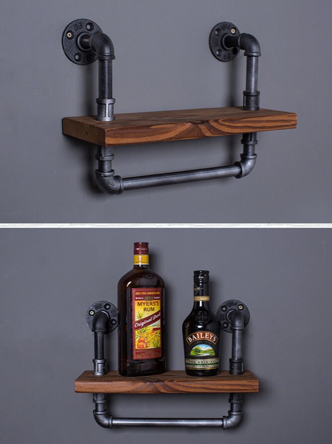 Steampunk Shelf Rustic Shelf Decor Floating Shelf Storage Etsy