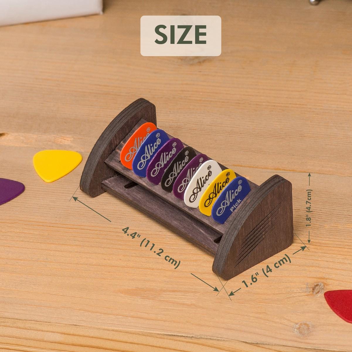Used Notes Pick Stand Wooden Guitar Pick Holder, Custom Plectrum Organizer, Guitar Pick ...