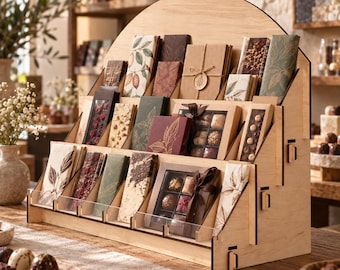 Tiered Display Stand, Wooden Chocolate Bar Display, Craft Fair Display, Vendor Booth Display, Countertop Retail Display, Market Display Rack