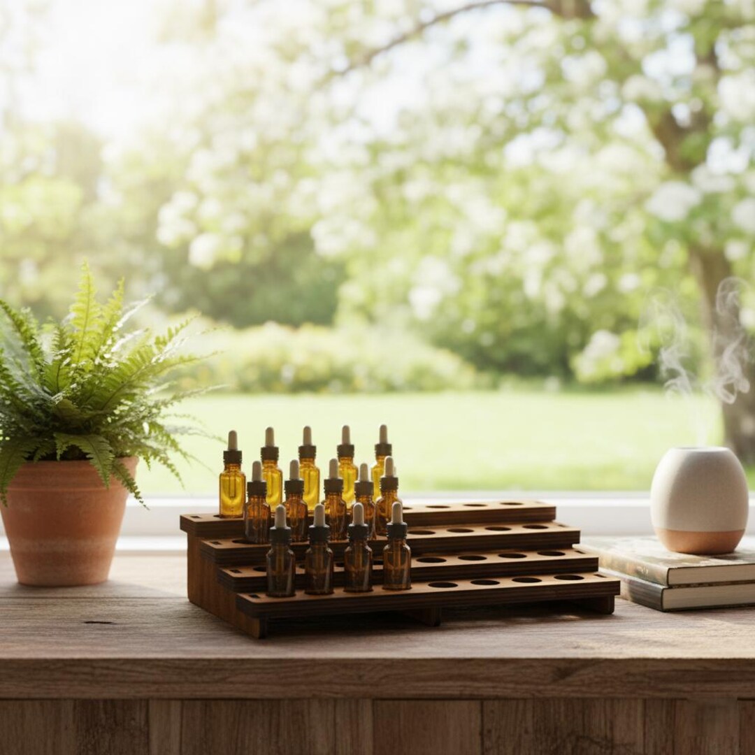 Essential Oil Standing Display Holder,wooden Essential Oil Organizer ...