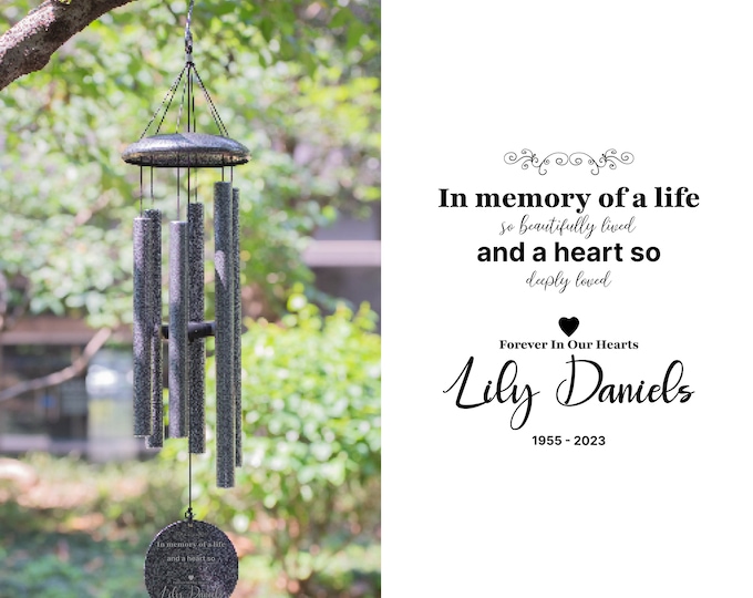 In memory of a mother, In loving memory wind chime, Personalized memorial wind chimes, Bereavement gift, Remembrance wind chimes