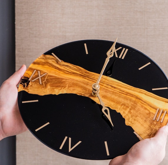 Reloj de resina epoxi, reloj de pared de resina epoxi, reloj de