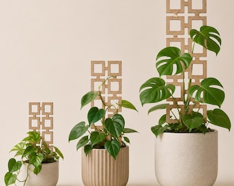 Indoor Plant Trellis, Wooden Climbing Plant Support for Pothos, Hoya & Monstera, 3 Sizes for 2.5–6 Inch Pots, Modern Indoor Houseplant Decor