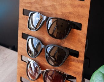 Wooden Glasses Organizer, Custom Glasses Storage, Eyeglasses Holder, Wooden Glasses Display, Personalized Sunglasses Stand