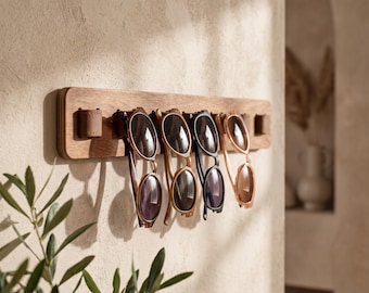 Sunglasses Holder Wall Mount, Wooden Sunglasses Organizer, Glasses Holder Rack, Eyeglass Wall Organizer, Sunglasses Display, Entryway Decor