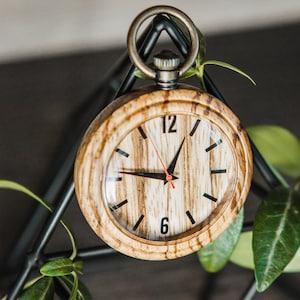 Custom Pocket Wooden Watches , Engraved Pocket Watch, Personalized Wooden Pocket Wwatch for men, Husband Anniversary Gift