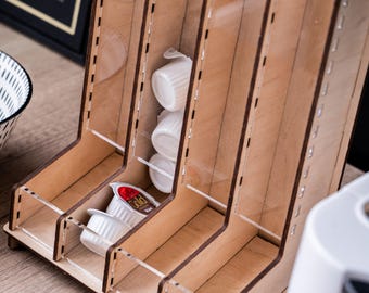 Coffee Pod Dispenser, Wooden Coffee Pod Storage, Wooden Coffee Capsule Holder, Handmade Cofee capsule holder, Nespresso Pod Organizer,