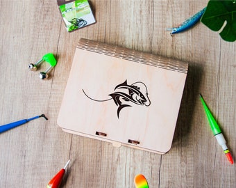 Fishing lure box, Personalized fishing box, Mini tackle box, Personalized fishing gifts for him, Custom fathers day gift for papa,Tackle box