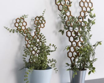 Waben Zimmerpflanzengitter | Geometrische Sttze fr rankende Zimmerpflanzen  | Krukvxtstd, Krukspalj - Etsy.de