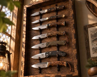 Knife Display Case, Pocket Knife Display, Knife Display Box, EDC Organizer, Knife Holder, Wall Knife Display, Shadow Box, Gift for Him