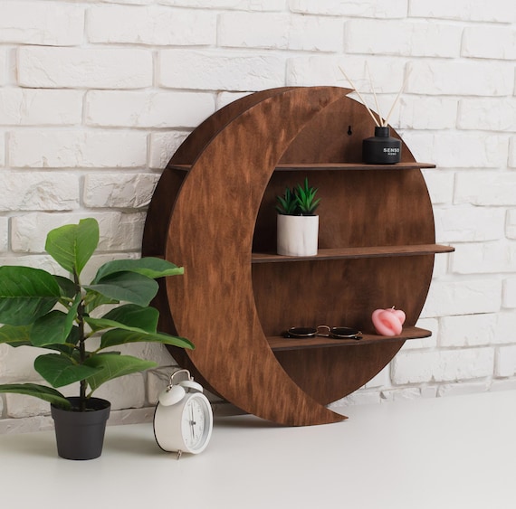Wooden Moon Shelves, Moon Phase Rack, Wooden Moon Rack, Custom