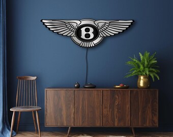 BENTLEY 電飾看板 Bentley Logo Sign, Car Logo Led Sign, Bentley Wall Sign, Bentley