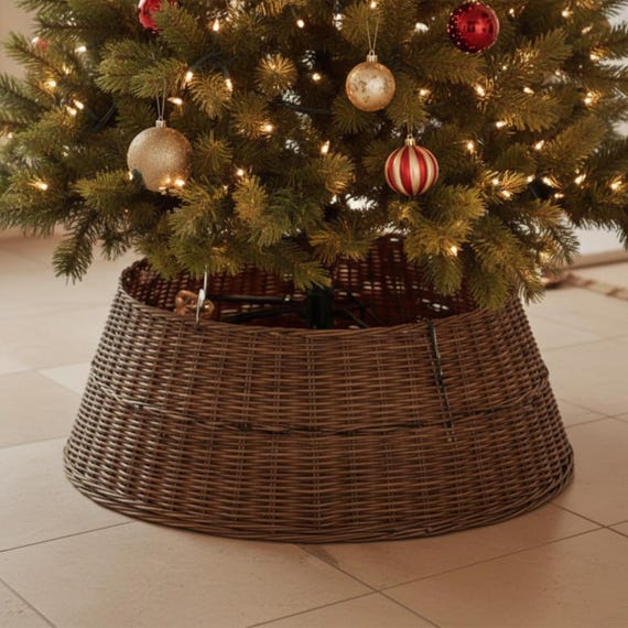 Weihnachtsbaumkragen, Wicker Baumkragen, Weihnachtsbaum Rock, Wicker Baumrock, gewebter Baumkragen, gewebter Baumrock, Rattan Baumkragen