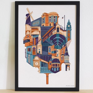 Buildings of Brixton - Fine Art Giclee Print - Painting of Architecture & Buildings around Brixton, South London