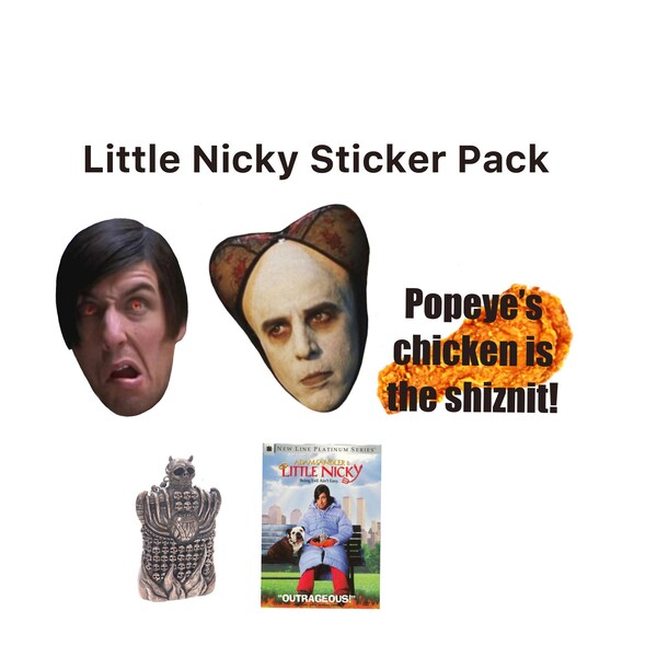 Little Nicky (Adam Sandler) Glossy Laminated Sticker 5 Pack