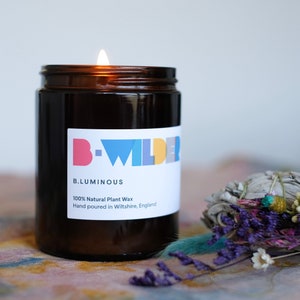 B.Luminous - Aromatherapy Ho Wood Oil, Ylang Ylang, Bergamot & Clary Sage Essential  Oil Plant Wax Pharmacy Jar Candle, 50 hours burn