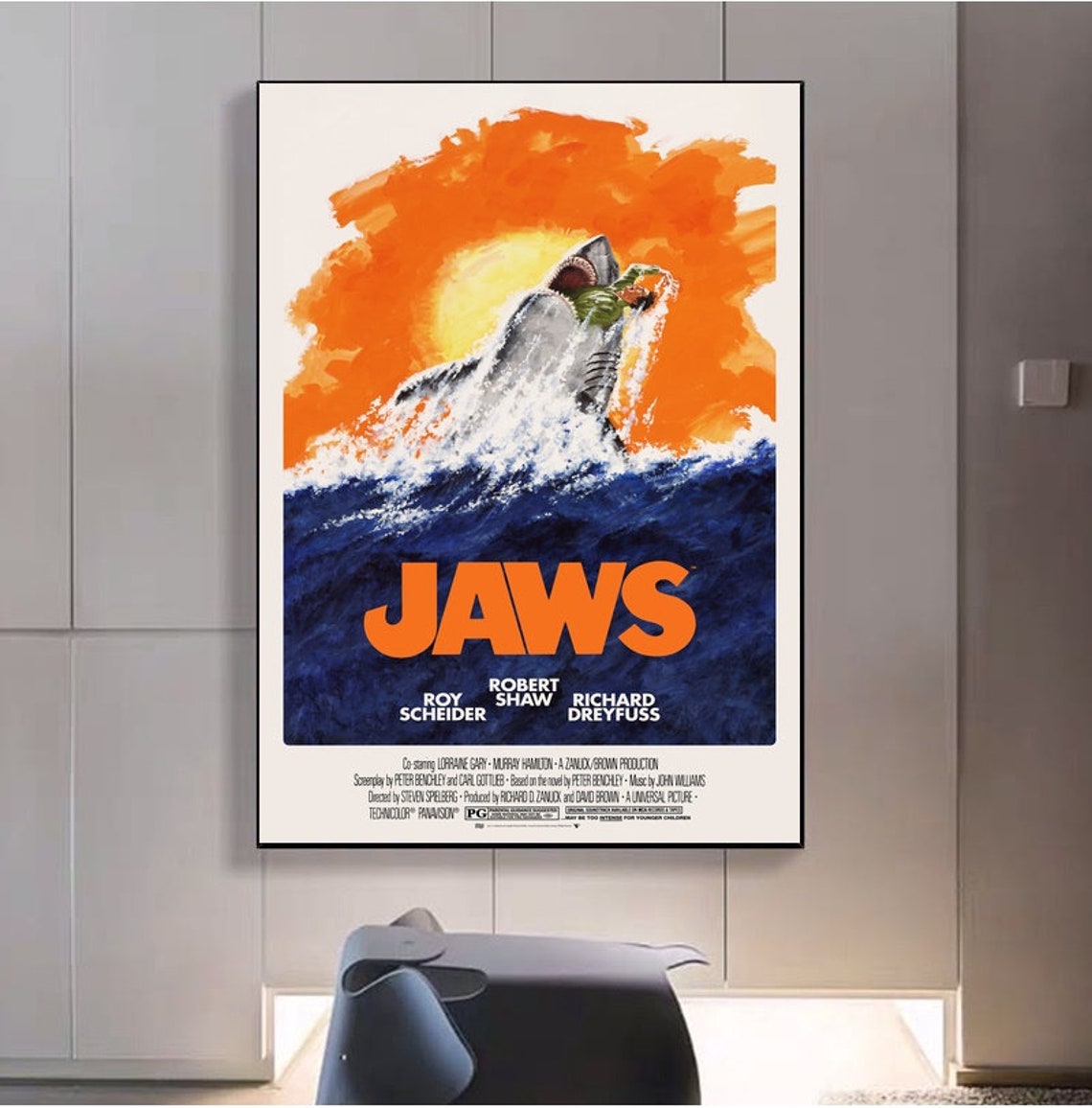 Jaws Wall Art Canvas Pictures No frame Etsy