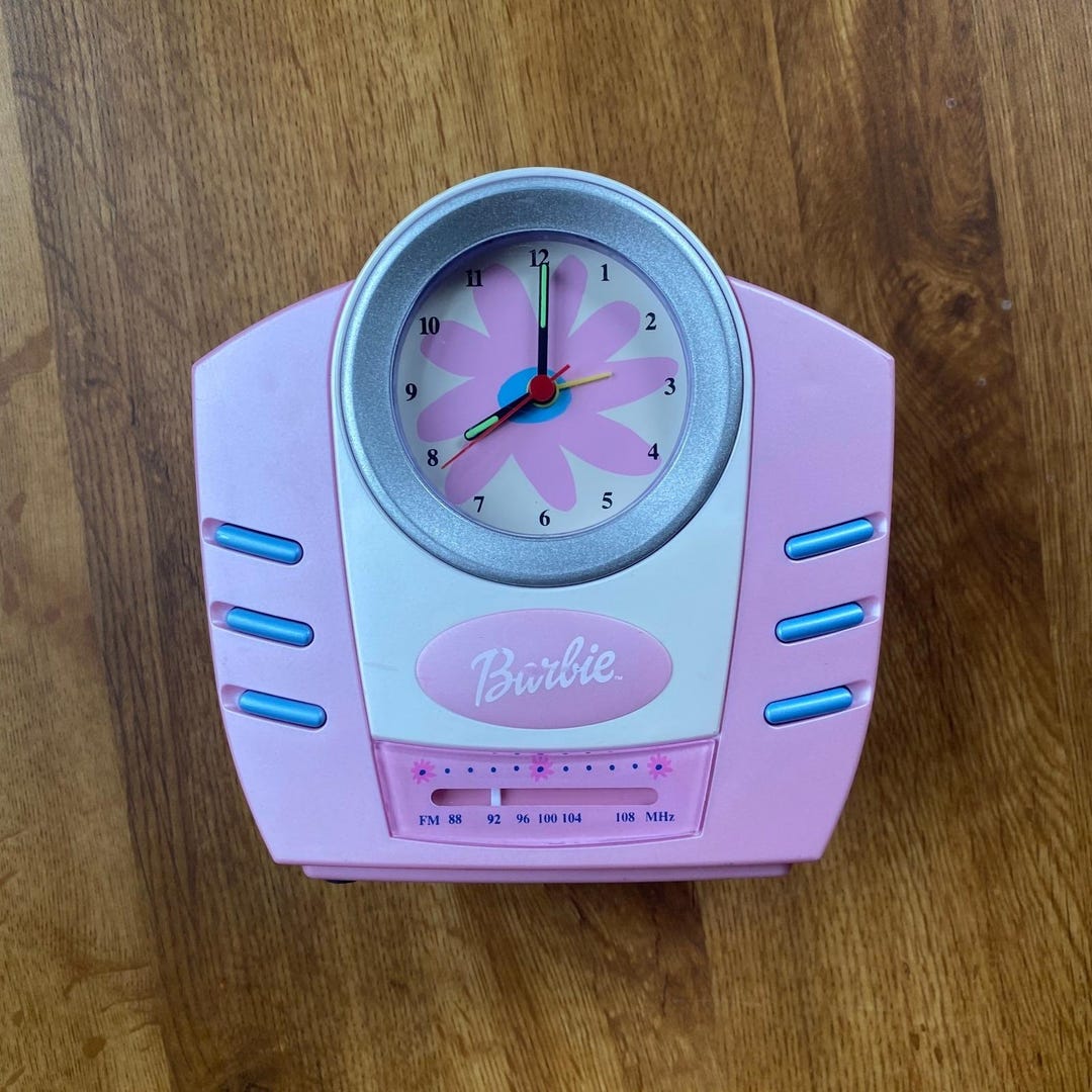 Barbie 2001 Vintage FM Radio Alarm Clock Pink Y2K Retro Analog 2000s ...